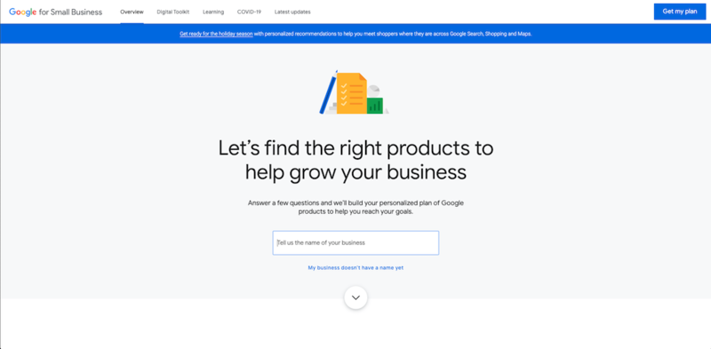 ▲スモールビジネス向けに最適なGoogle製品を提案するウェブサイト「Google for Small Business」 2019年6月リリースされた中小企業向け「Google for Small Business」はそれぞれの業種に一番マッチするGoogle製品を提案する