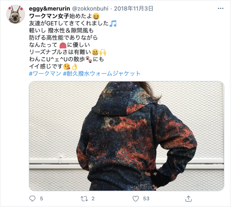 ▲「ワークマン女子」の投稿:Twitterより Twitter ワークマン女子