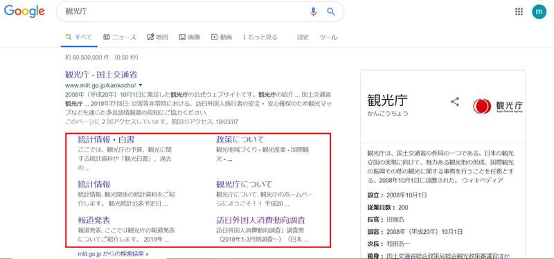 ▲観光庁のサイトリンク 