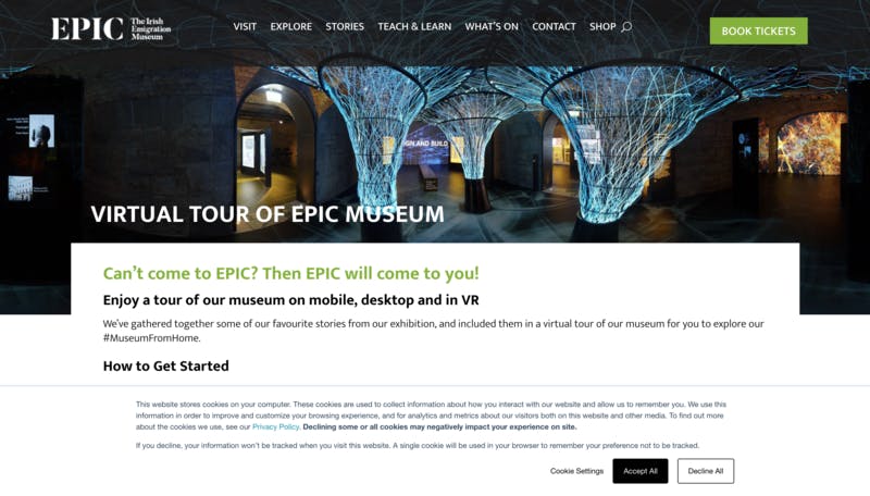 VIRTUAL TOUR OF EPIC MUSEUM　Enjoy a tour of our museum on mobile, desktop and in VR