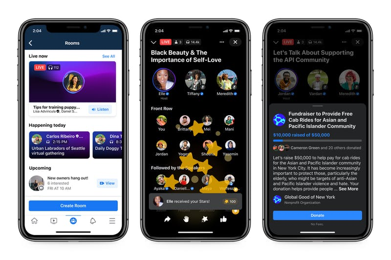 ▲Live Audio Rooms:Facebook Newsroomより Live Audio Rooms
