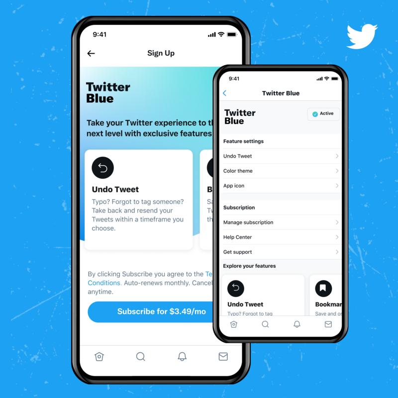 ▲Twitter Blue:Twitter Blogより Twitter Blue
