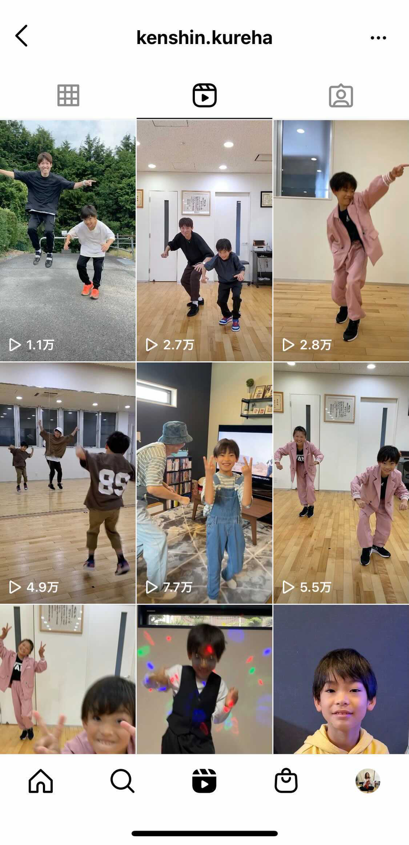 ▲Instagramのリール機能の使用例:kenshin&kureha(@kenshin.kureha)より編集部スクリーンショット Instagramのリール機能の使用例
