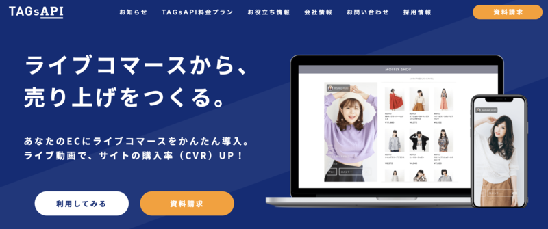 TAGsAPIのトップページ