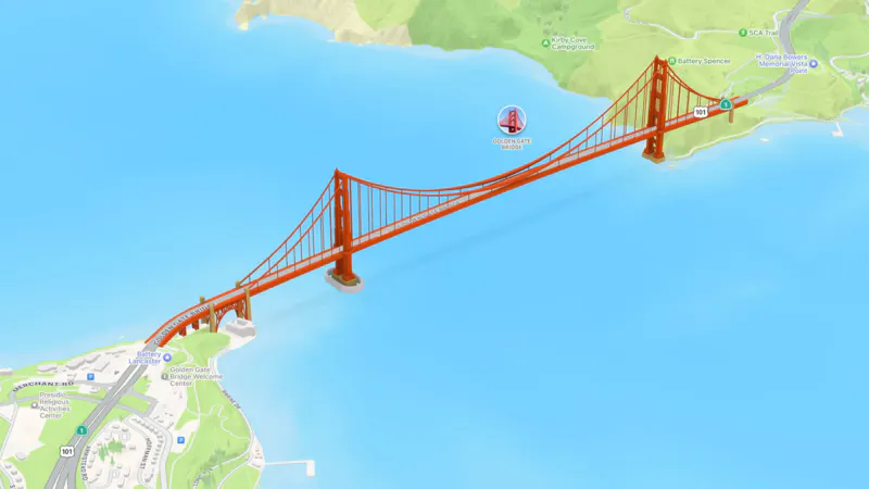 ▲WWDC 2021で発表された3Dマップ:Appleより WWDC 2021で発表された3Dマップ