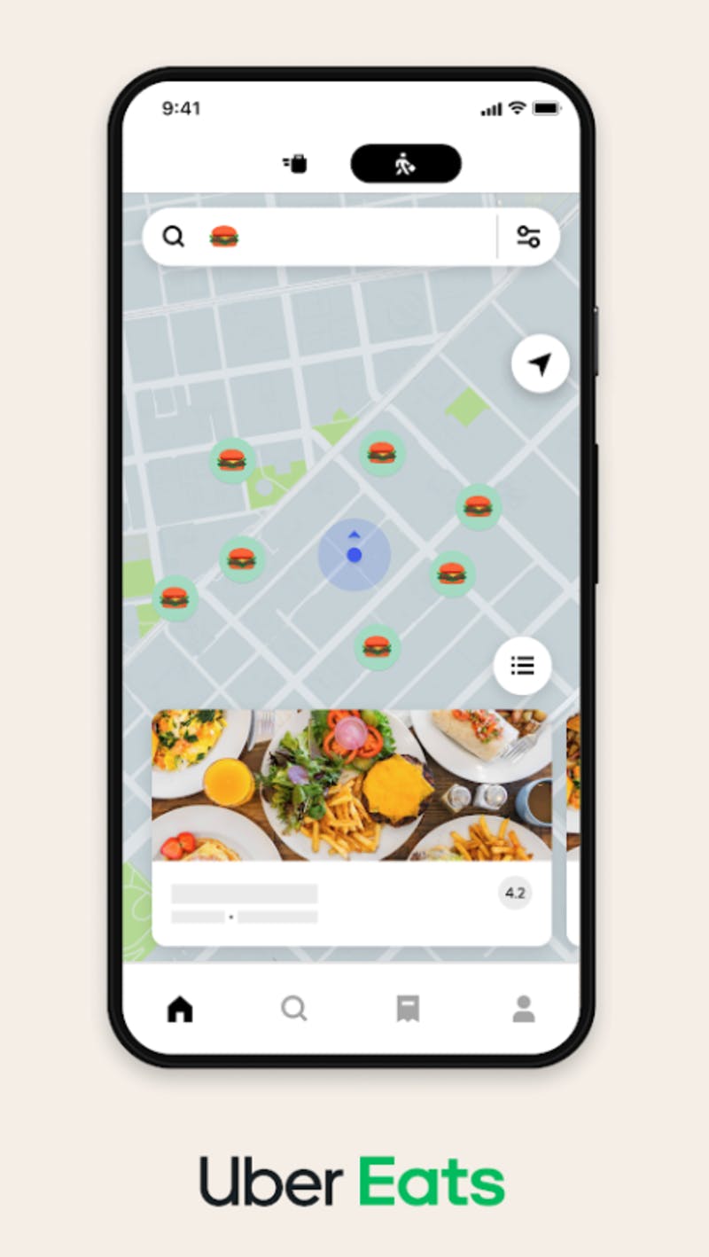 Uber Eatsの新しい地図検索画面