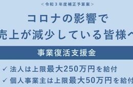 最大250万円支援「事業復活支援金」とは？事業再構築補助金との違いは