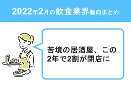 苦境の居酒屋、この2年で2割が閉店に／ファミレス、牛丼は売上増【飲食業界動向まとめ 2022年2月】
