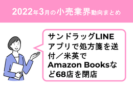 サンドラッグ、LINEで処方箋送信／ツルハドラッグがUberEatsと提携、日用品をデリバリー【小売業界動向まとめ 2022年3月】