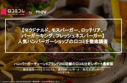 【マクドナルド、モスバーガー、ロッテリア、バーガーキング、フレッシュネスバーガー】 人気ハンバーガーショップの口コミを徹底調査