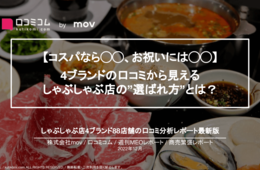【コスパがいいのは？お祝いに使いたいのは？】 3.4万件の口コミから見えた、しゃぶしゃぶ店の”選ばれ方”とは