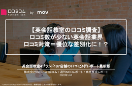 【英会話教室の口コミ調査】 口コミ数が少ない業界…口コミ対策＝優位な差別化に？
