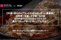 牛丼業界8万件超の口コミを徹底分析！【吉野家 / 松屋 / すき家 / なか卯】