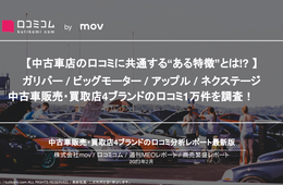 中古車販売・車買取業界の口コミ分析レポート【ガリバー／ビッグモーター／アップル／ネクステージ】