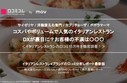 【サイゼリヤ / 五右衛門 / カプリチョーザ / ポポラマーマ】イタリアンレストランチェーンの口コミ15万件超を調査！