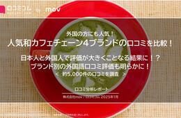 人気和カフェチェーン4ブランドの口コミを比較！  日本人と外国人で評価が大きくことなる結果に！？