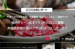 焼肉チェーン店4ブランドの口コミを調査！ 外国語評価が高いブランドは「○○」だった！