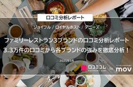 ファミリーレストラン3ブランドの口コミを大調査！3.3万件の口コミから見えた各ブランドの強みとは？