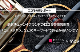 釣具チェーン4ブランドの口コミを徹底分析！「ロッド」「バス」などのキーワードから顧客満足度を調査